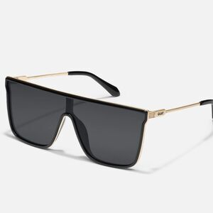 Quay Australia Nightfall Remixed Polarized Shield Flat Top Sunglasses